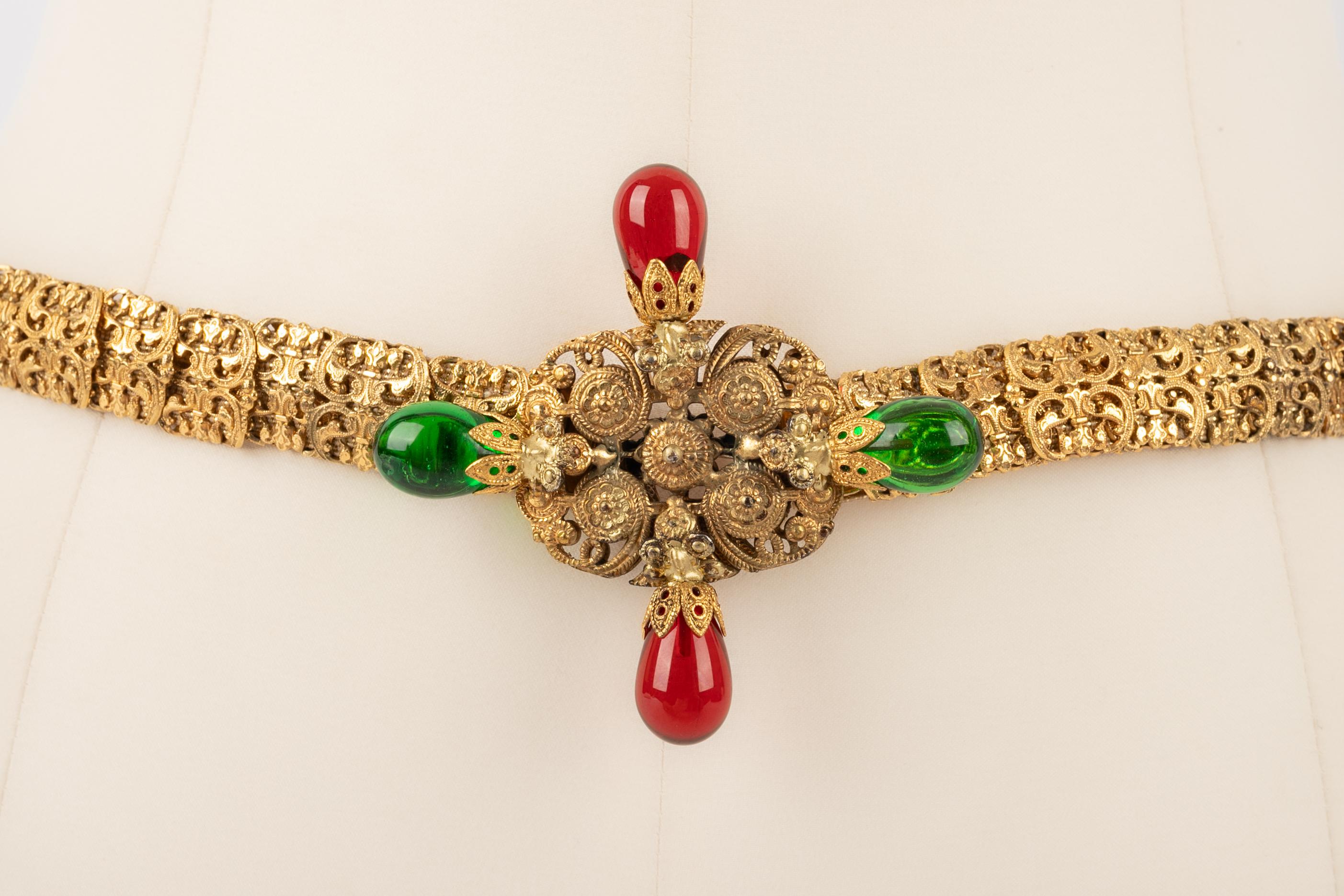 Beige Chanel belt Haute Couture For Sale
