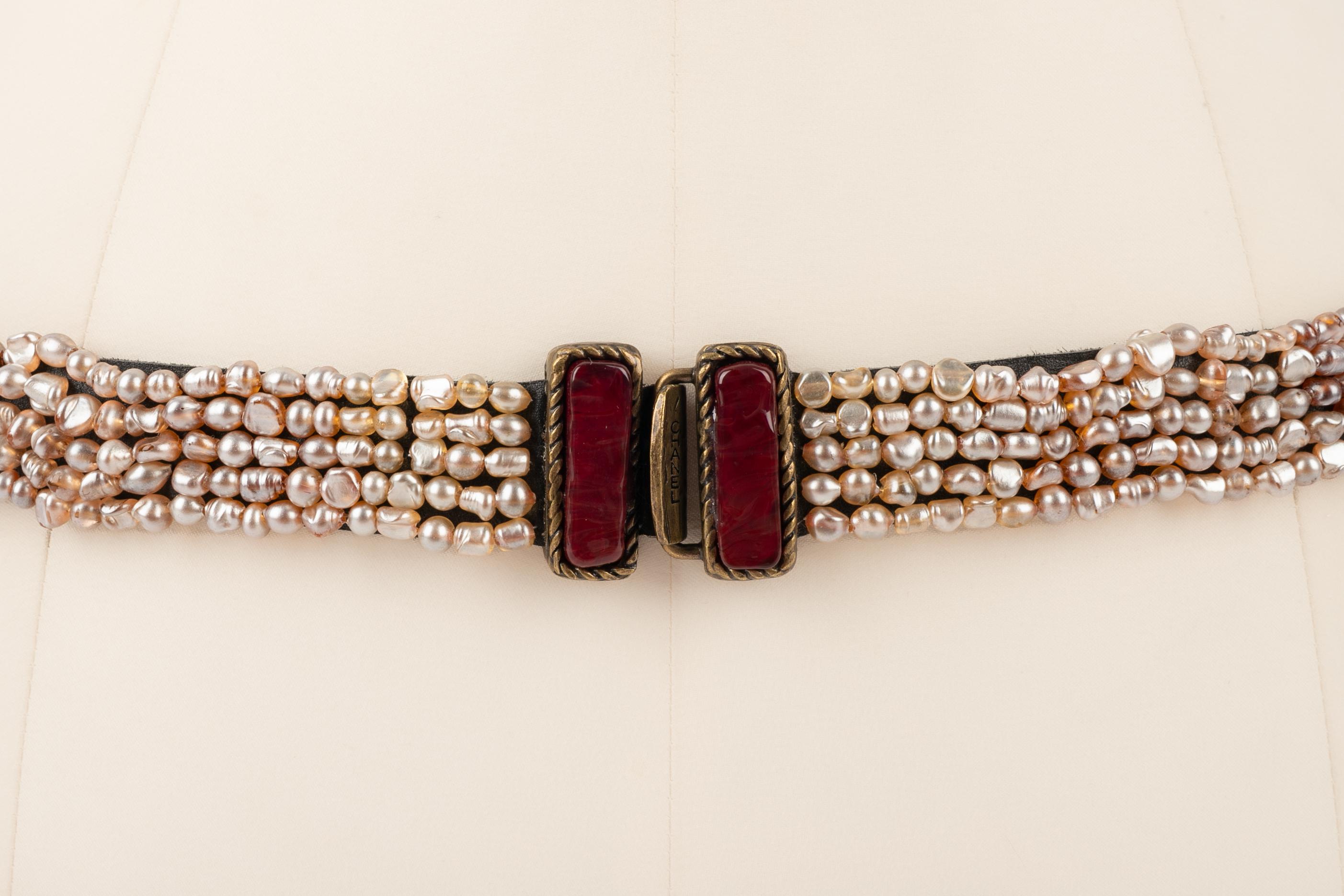 Black Chanel belt Haute Couture For Sale