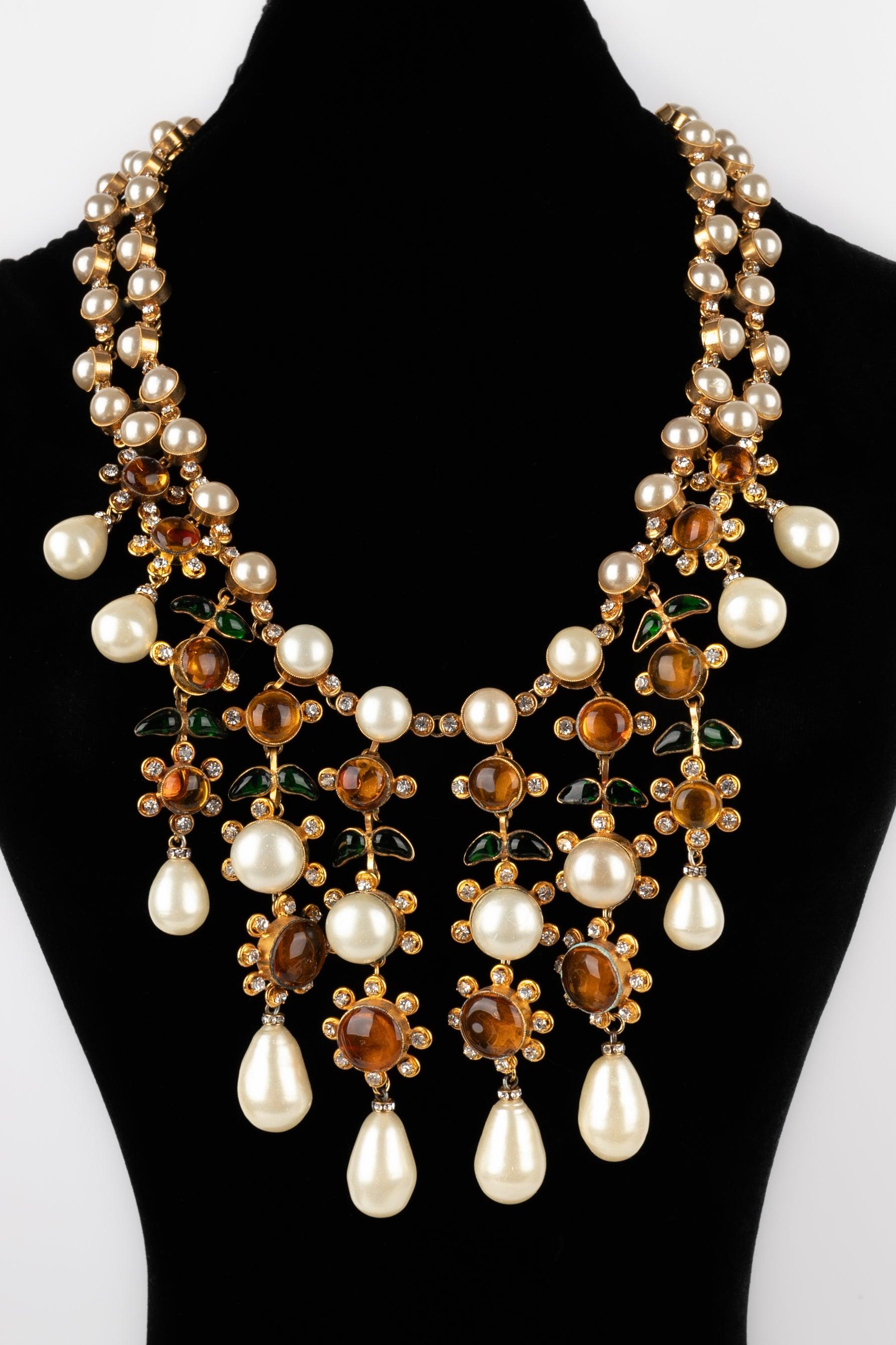 Ceinture haute couture Chanel avec perles, 1991 Excellent état à SAINT-OUEN-SUR-SEINE, FR