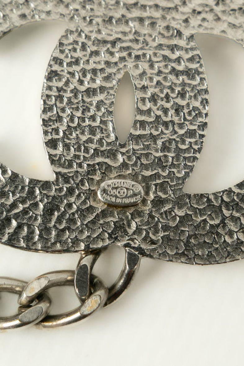 Chanel Belt in Enamelled Silver Metal Spring, 2005 7