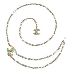 Chanel Belt in Enamelled Silver Metal Spring, 2005