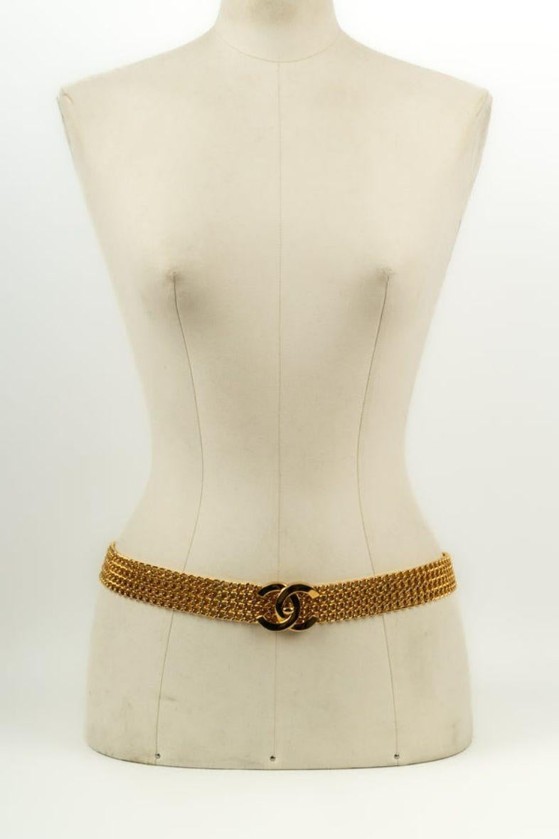Brown Chanel Belt in Gilded Metal, 1997 For Sale