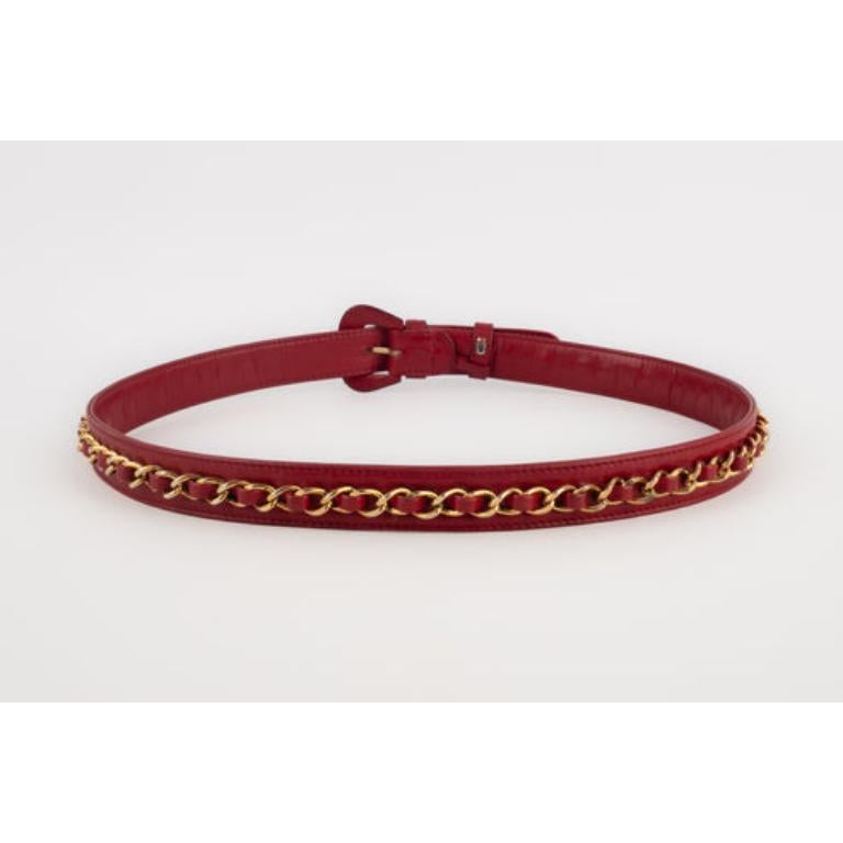 Women's Chanel Belt in Red Leather