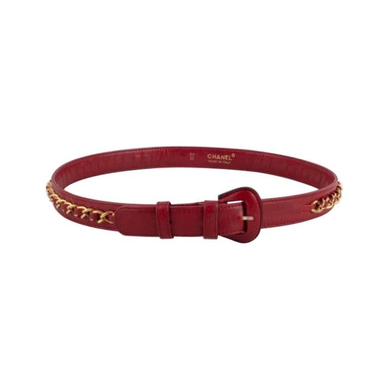 Chanel Belt in Red Leather