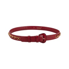 Chanel Belt in Red Leather
