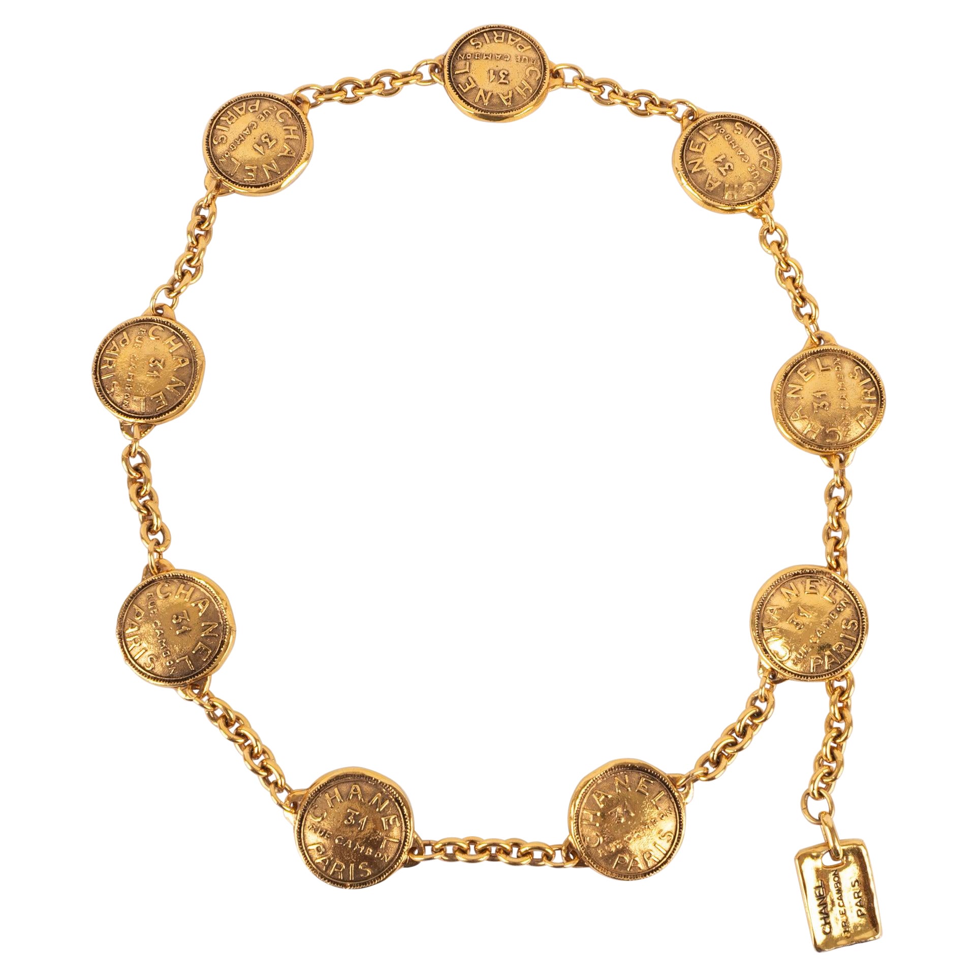 Chanel Belt of Chains and Medallions Representing Coins, 1980s