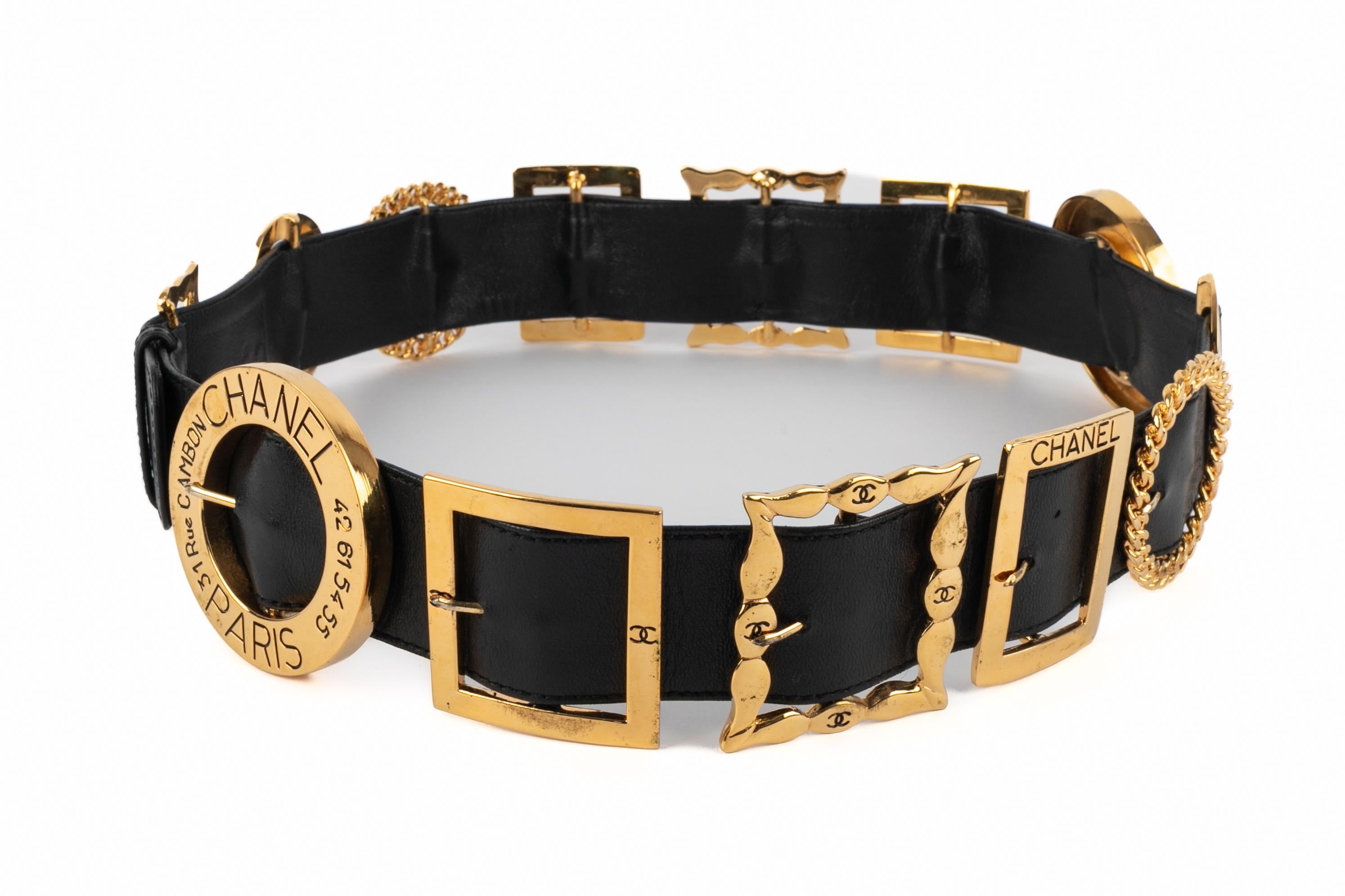 Cinturón Chanel Primavera 1988 Negro en venta