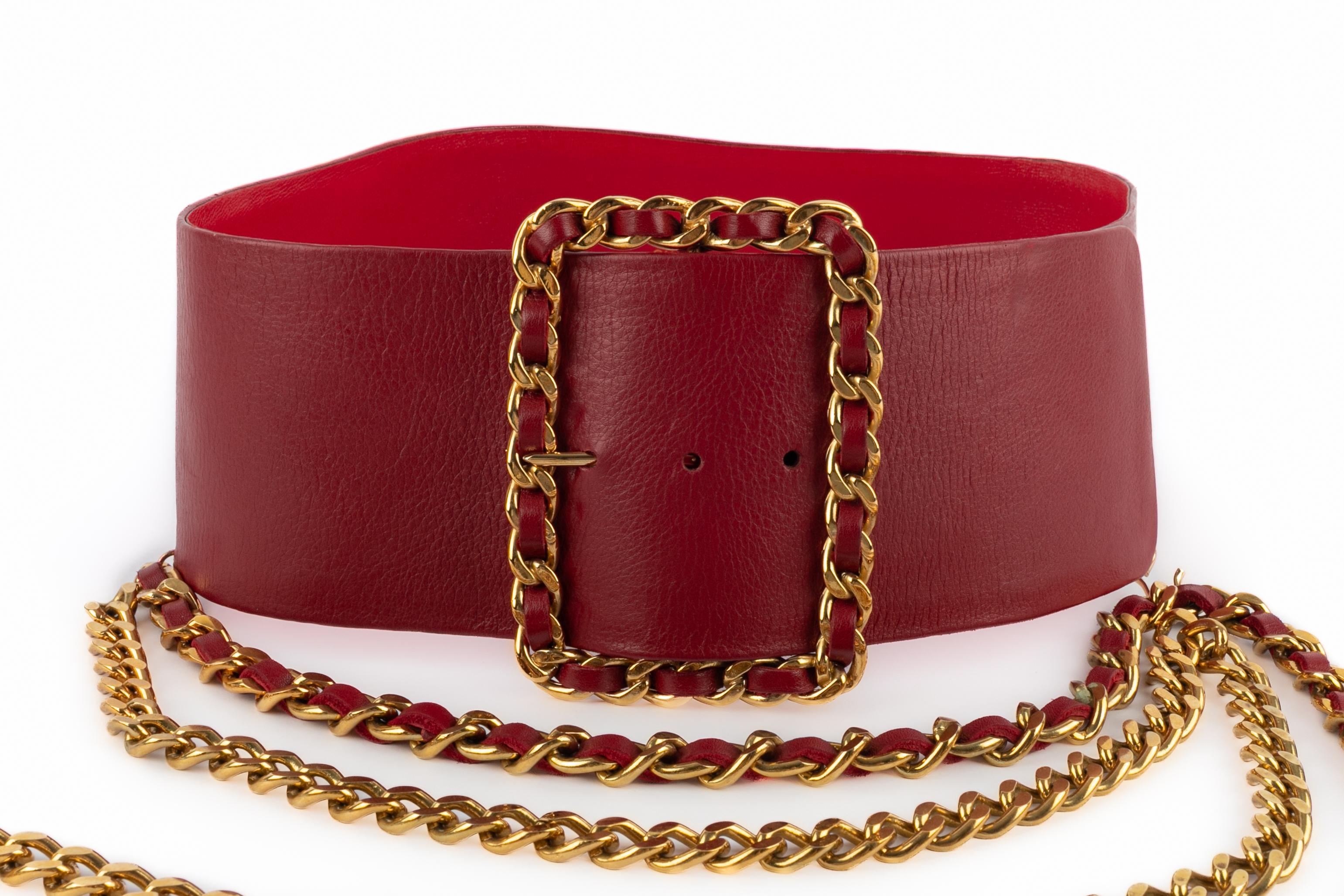 Marron Ceinture Chanel d'été 1992 en vente