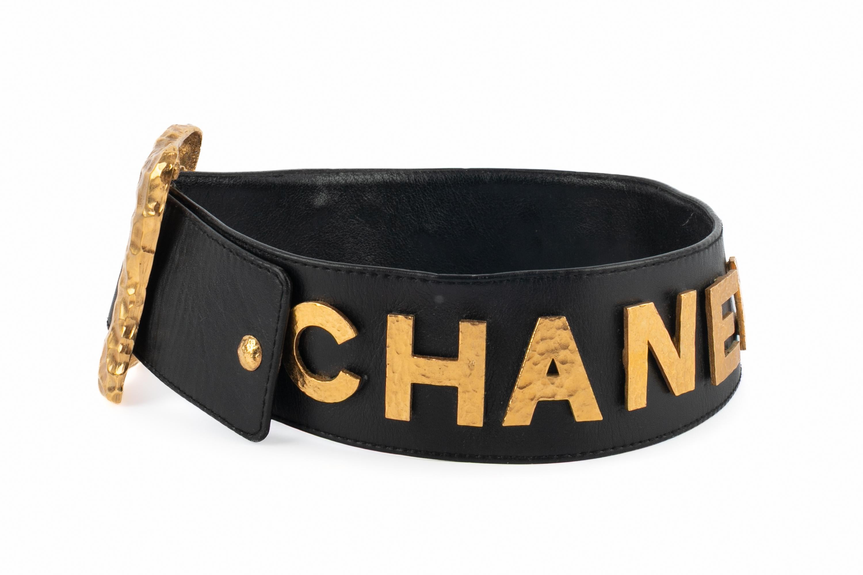Black Chanel belt Winter 1993 For Sale