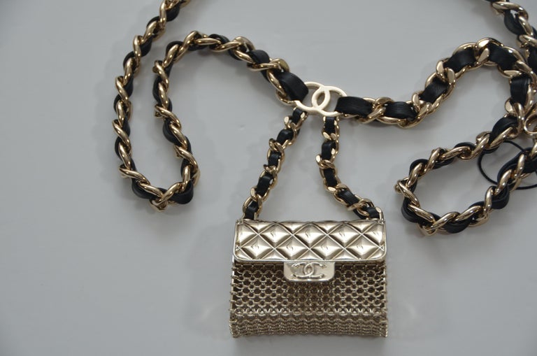 CHANEL Belt With Mini Chanel Purse SZ 80 NEW With Tags