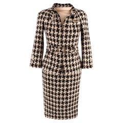 Chanel Belted Houndstooth Tweed Set