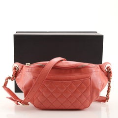 Chanel Bi Classic Waist Bag Gestepptes zerknittertes Kalbsleder