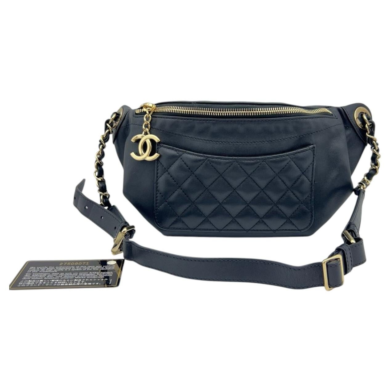 CHANEL Bi Classic Waist Bag Quilted Leather Fanny Pack Belt Bag
