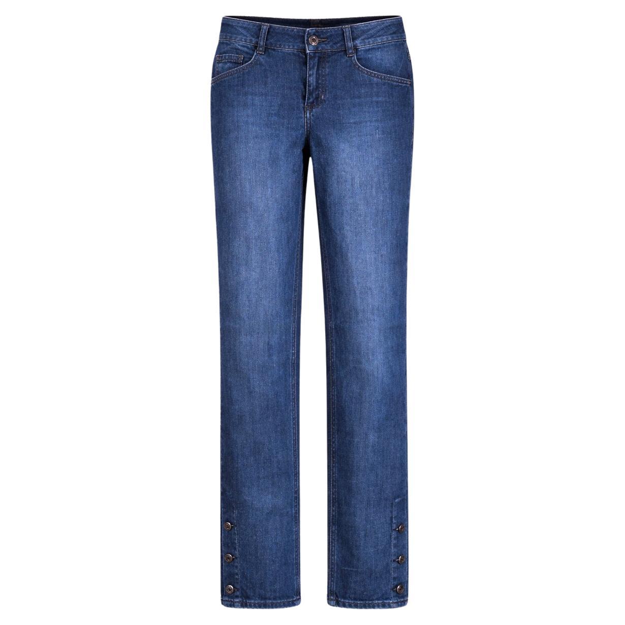 Pantalón vaquero bicolor Chanel 36 FR con botones CC Logo, Excelente