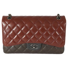 Chanel Bi-Color Quilted Lambskin Jumbo Double Flap Bag