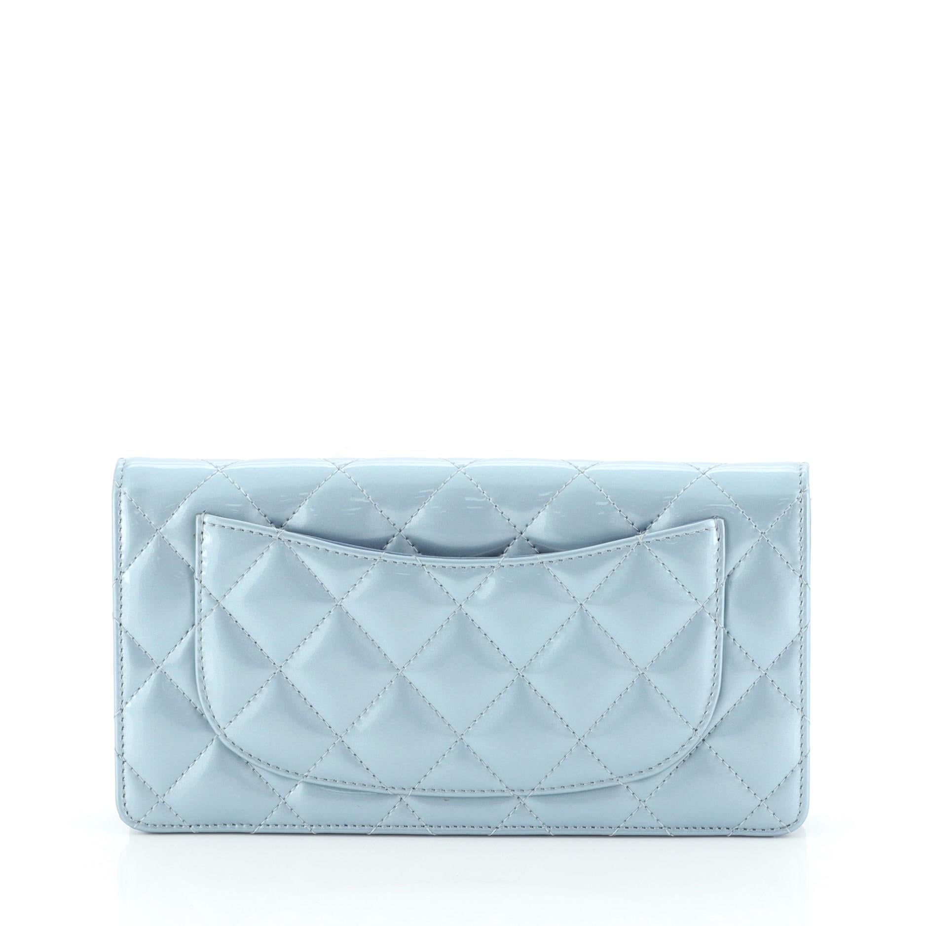 Chanel Bi-Fold Wallet Quilted Patent  In Good Condition In NY, NY