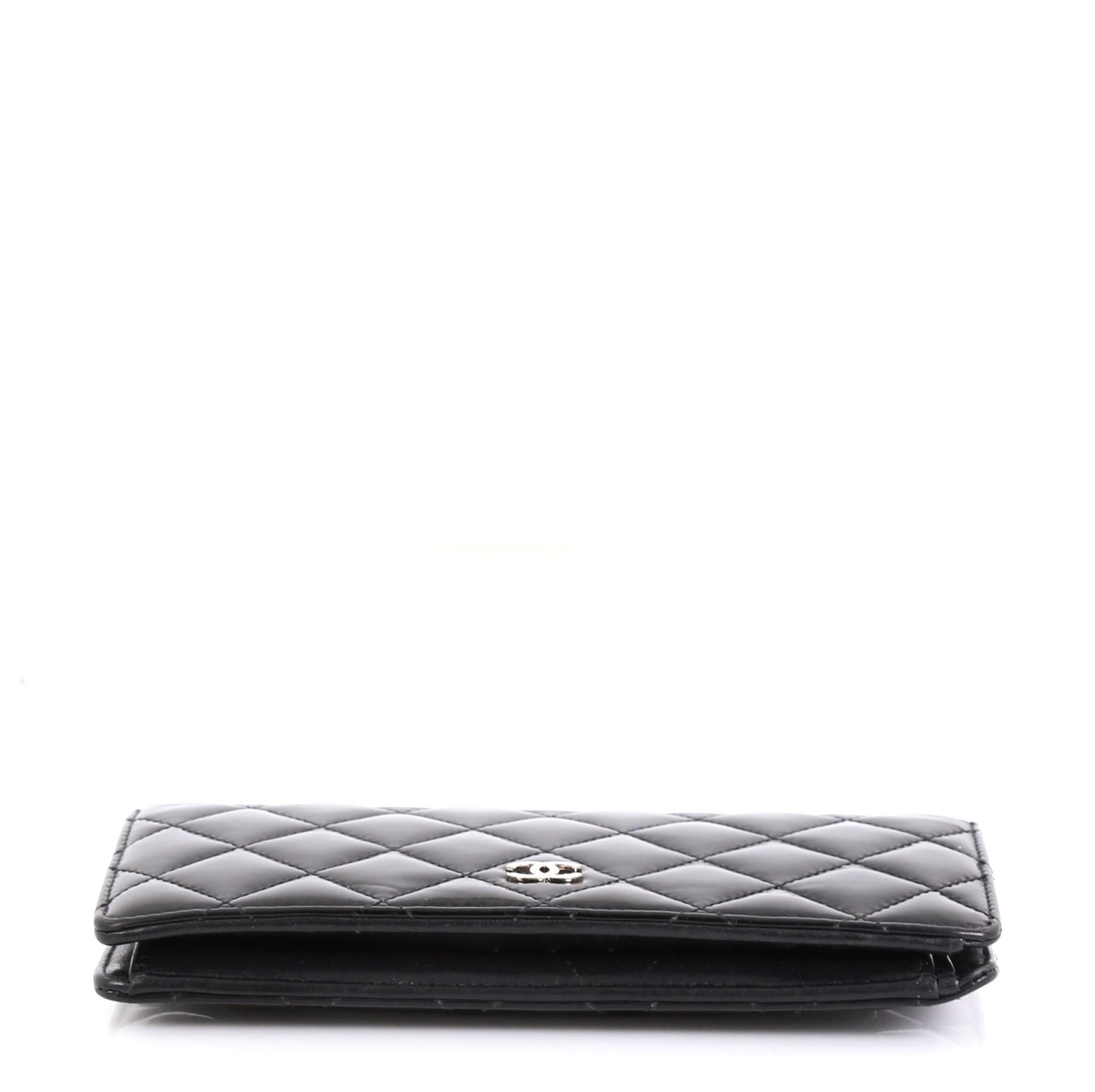 Chanel Bi-Fold Wallet Quilted Patent In Good Condition In NY, NY