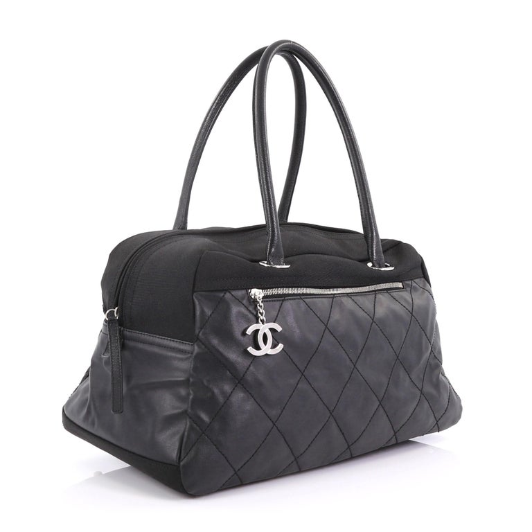 Chanel Biarritz Duffle Bag Quilted Canvas Large at 1stDibs