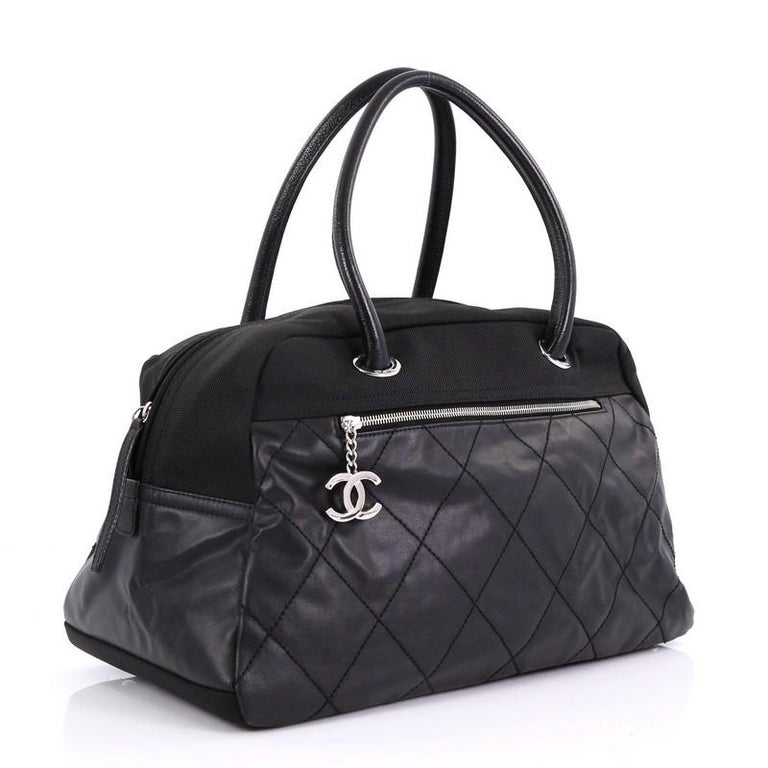 Chanel Biarritz Duffle Bag Quilted Coated Canvas Large at 1stDibs