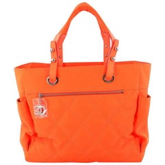 Chanel Biarritz Pocket Tote Quilted Canvas Large