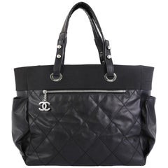 Chanel Biarritz Pocket Tote Quilted Coated Canvas Large 