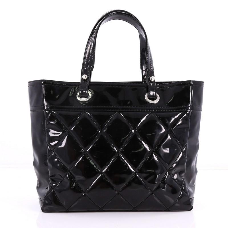 Women's or Men's Chanel Biarritz Pocket Tote Quilted Patent Vinyl Large
