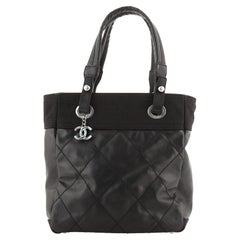 Chanel Biarritz Tote Quilted Coated Canvas Small