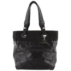 Chanel Biarritz Tote Quilted Coated Canvas Small