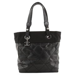 Chanel Biarritz Tote Quilted Coated Canvas Small