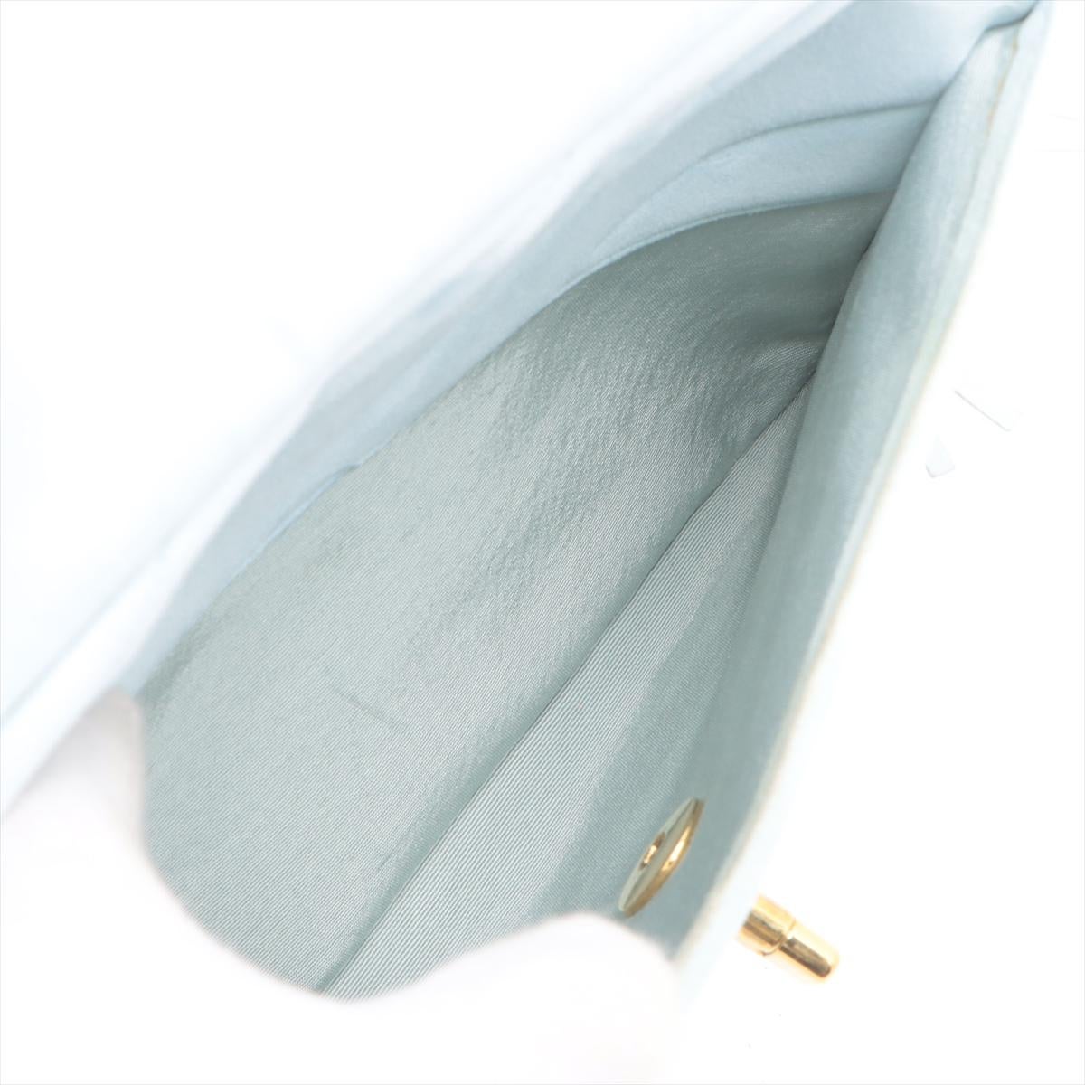 Chanel Bias Stitch Suede Chain Shoulder Bag Tiffany Blue 5
