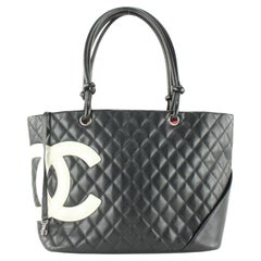 Chanel Bicolor Black Quilted Calfskin Cambon Tote 2C1103