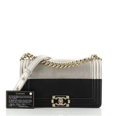 Chanel Bicolor Boy Flap Bag Calfskin Old Medium