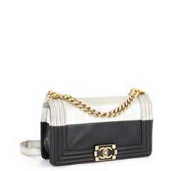 Chanel Bicolor Boy Flap Bag Calfskin Old Medium