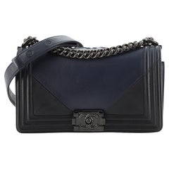 Chanel Bicolor Boy Flap Bag Calfskin Old Medium