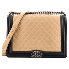 Chanel Bicolor Boy Flap Bag Quilted Lambskin Large