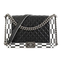 Chanel Bicolor Boy Flap Bag Quilted Lambskin New Medium