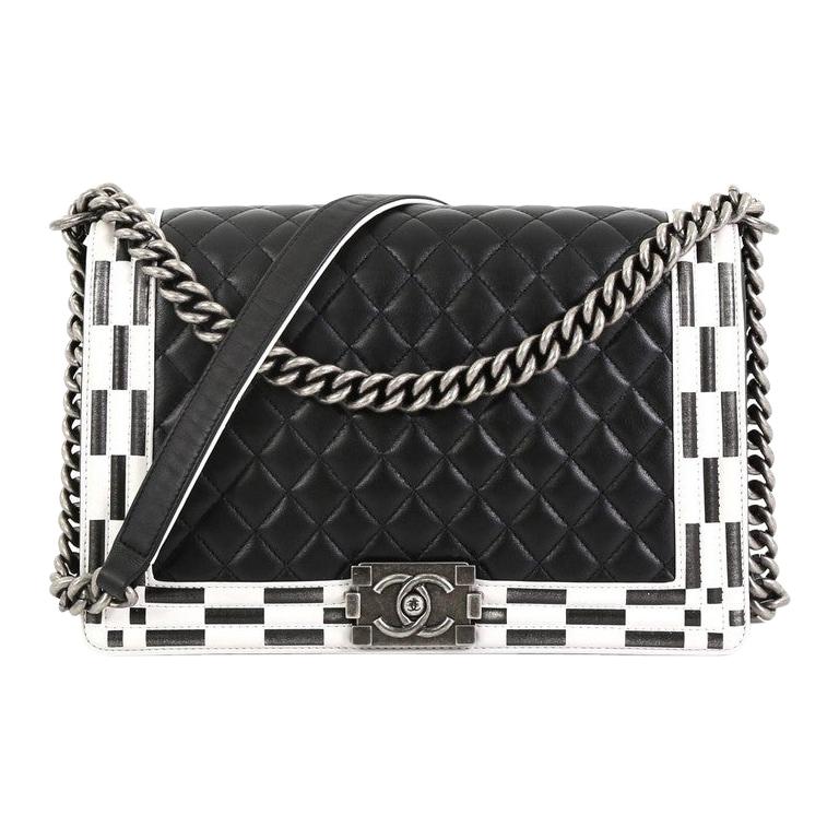 Chanel Bicolor Boy Flap Bag Quilted Lambskin New Medium at 1stdibs