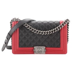 Chanel Bicolor Boy Flap Bag Quilted Lambskin Old Medium