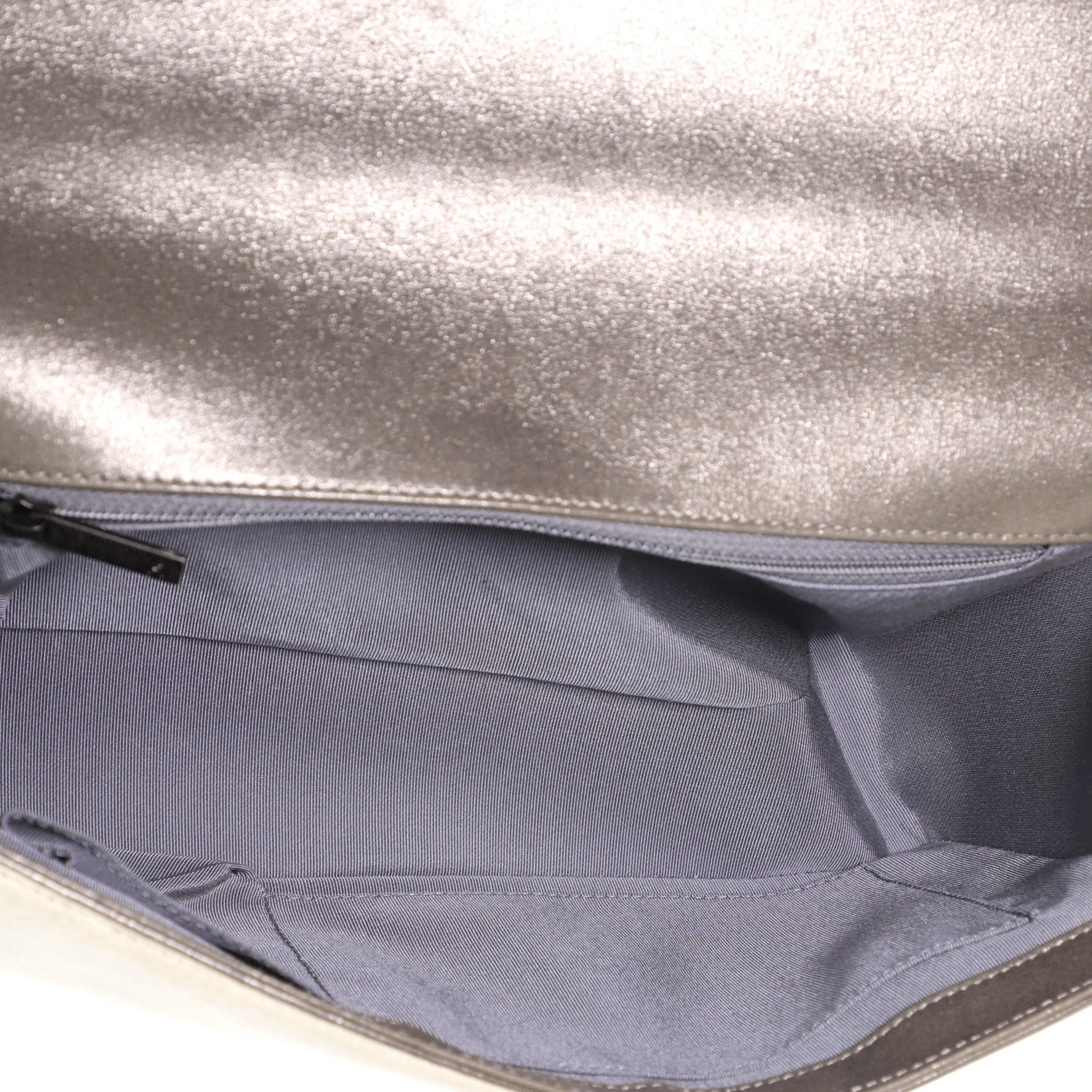 Chanel Bicolor Boy Flap Bag Quilted Metallic Calfskin New Medium 2