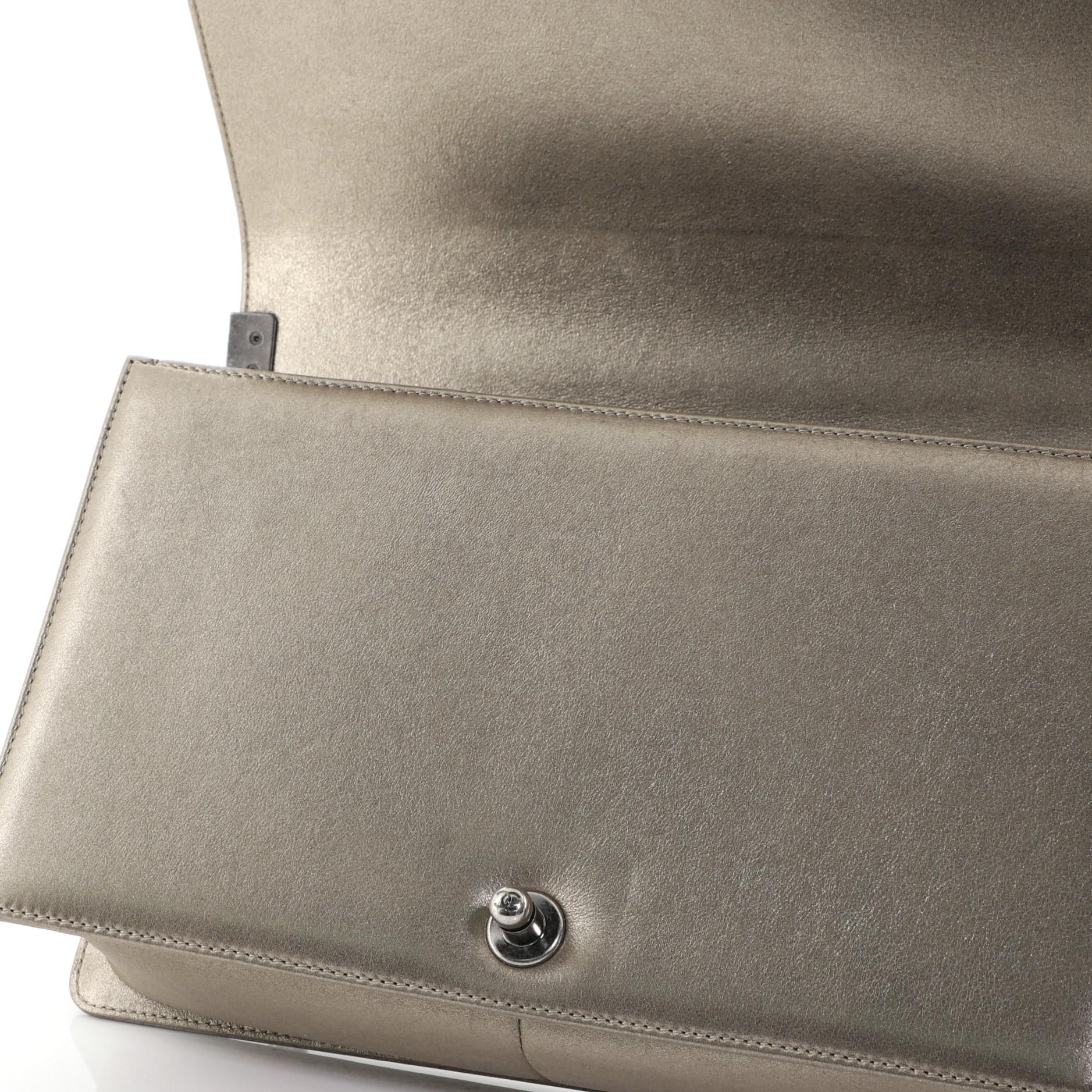 Chanel Bicolor Boy Flap Bag Quilted Metallic Calfskin New Medium 3