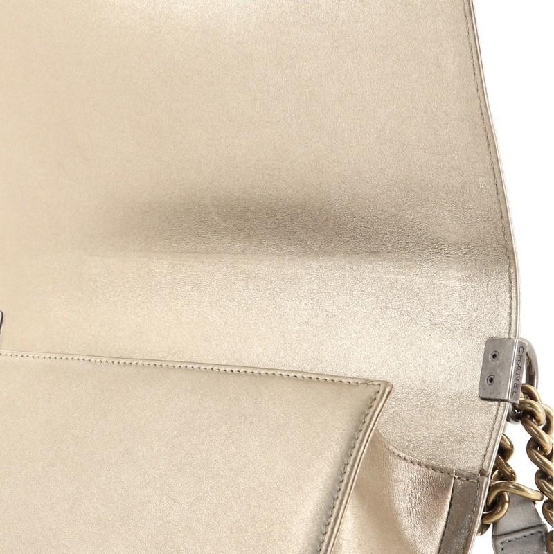 Women's or Men's Chanel Bicolor Boy Flap Bag Quilted Metallic Calfskin New Medium