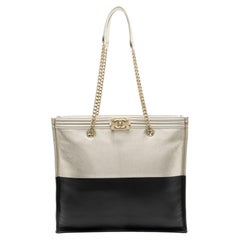 Chanel Bicolor Calfskin Large Boy Tote