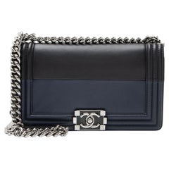 Chanel Bicolor Calfskin Old Medium Boy Bag
