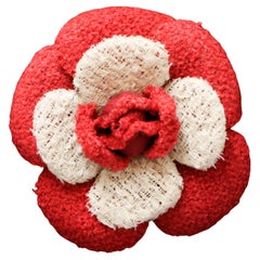 Vintage Chanel Bicolor Camellia Brooch