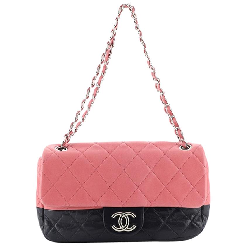 Chanel Bicolor CC Chain Flap Bag Quilted Lambskin Medium