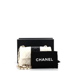 Chanel Bicolor Classic Single Flap Tasche aus gestepptem Lammfell Mini