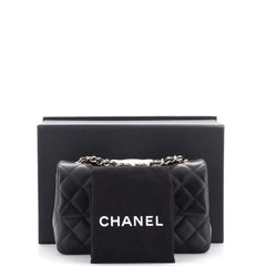 Chanel Bicolor Classic Single Flap Tasche aus gestepptem Lammfell Mini