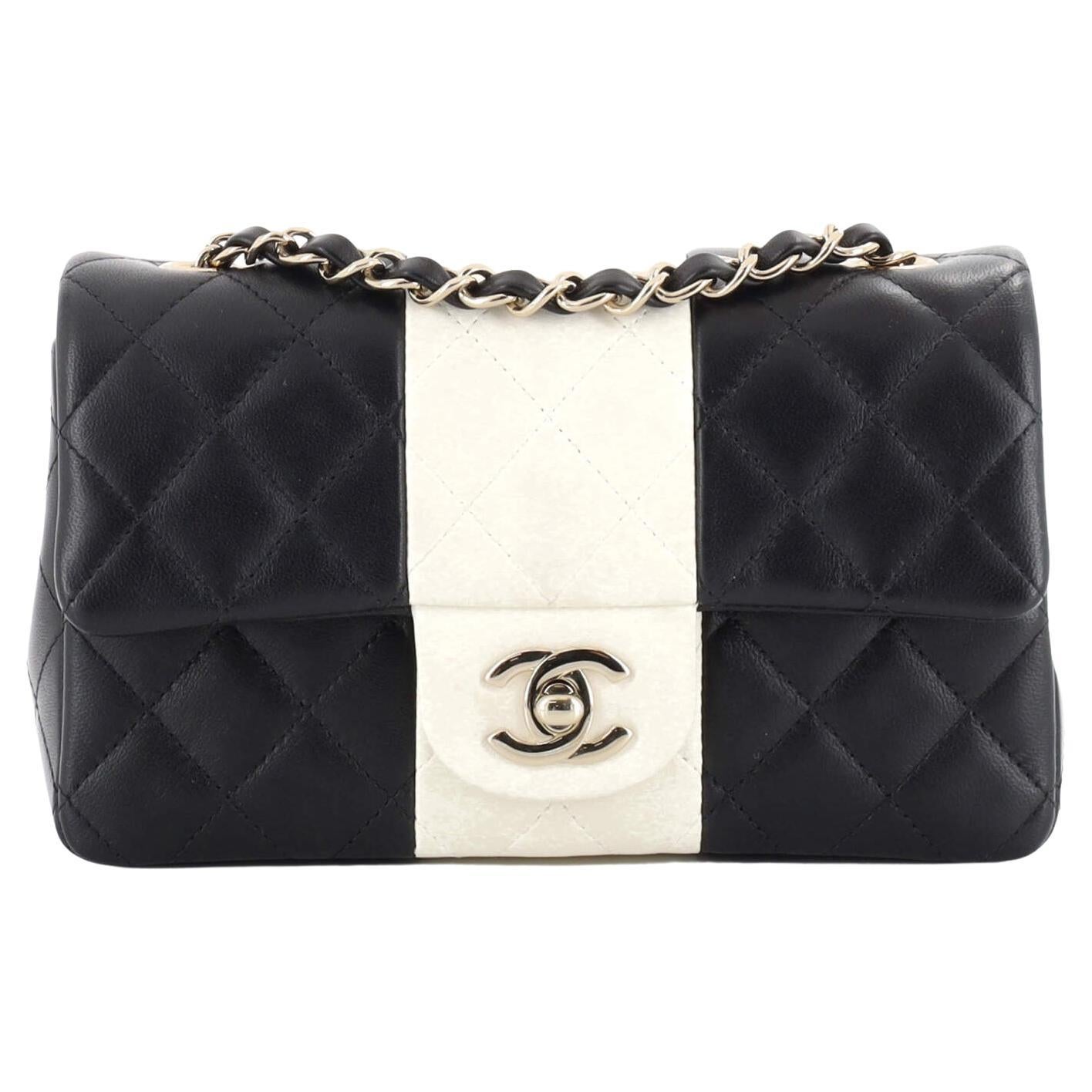 Chanel Blue Perforated Quilted Fabric Medium Classic Single Flap Bag at  1stDibs