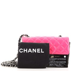 Chanel Bicolor Classic Single Flap Bag Quilted Patent Mini