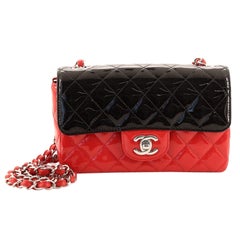 Chanel Bicolor Classic Single Flap Bag Quilted Patent Mini